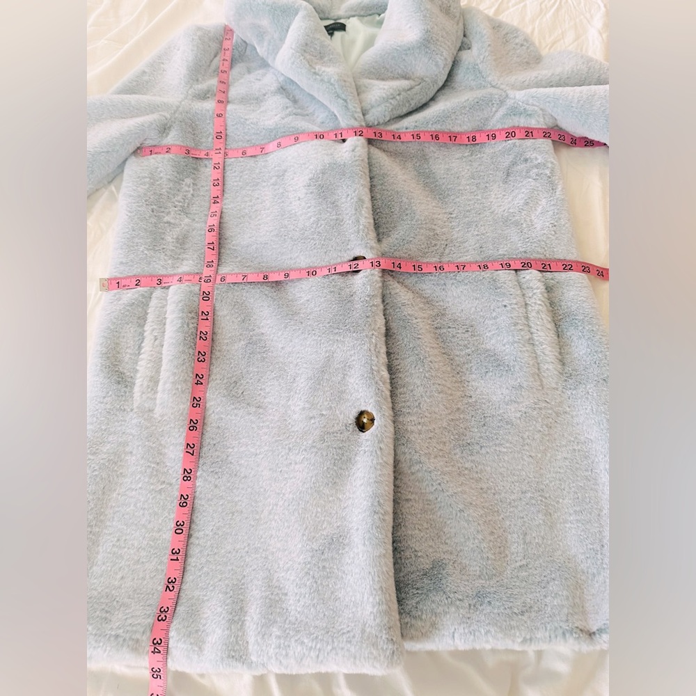 Majorelle Brinley Faux Fur Coat in Baby Blue - Size L - Picture 6 of 13